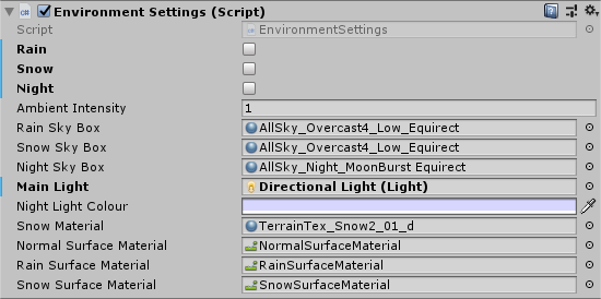 Environment Settings Configuration