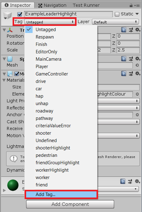 Add tag to highlight example