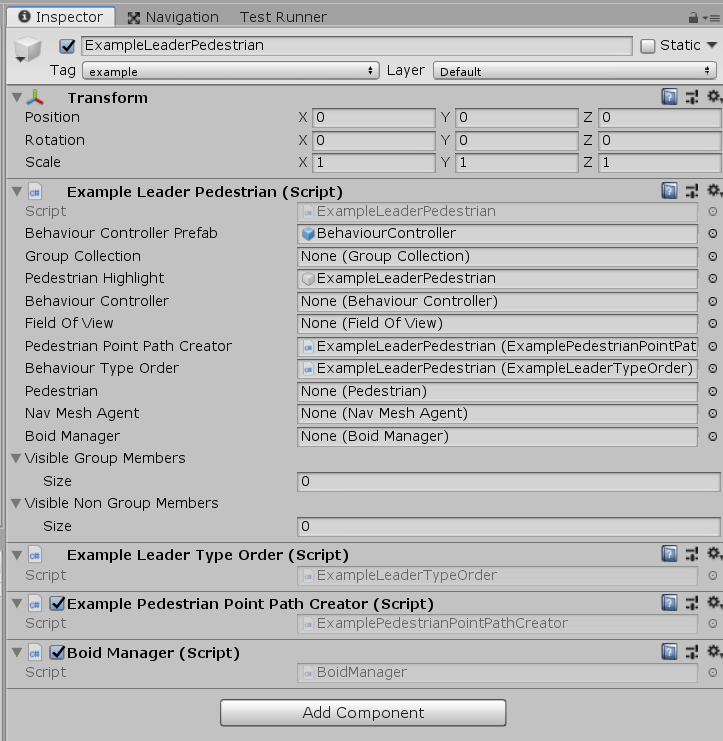 Example Pedestrian inspector setup