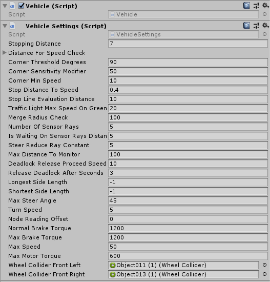 Vehicle Settings Configuration